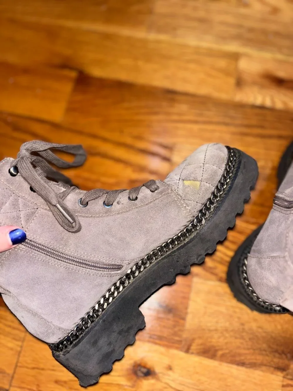 Vince Camuto • Drak Gray Lace Up Suede Boots